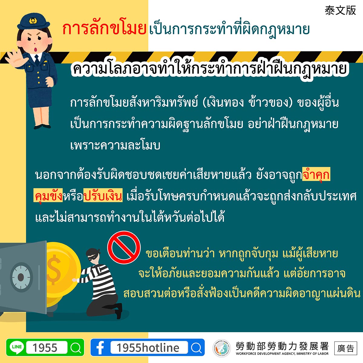 偷竊是違法行為 - 多國語言版的第4張圖片